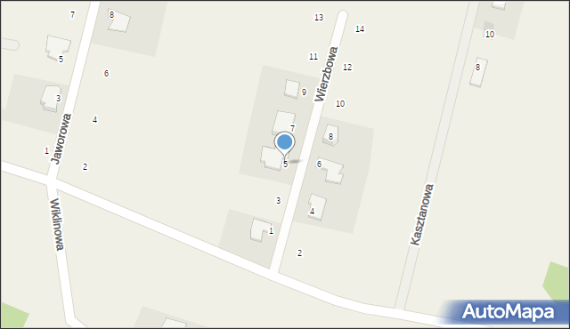 Strzelce Górne, Wierzbowa, 5, mapa Strzelce Górne