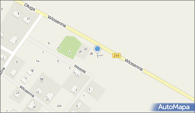 Strzelce Górne, Wiosenna, 2, mapa Strzelce Górne