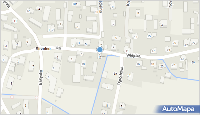 Strzelno, Wiejska, 12, mapa Strzelno