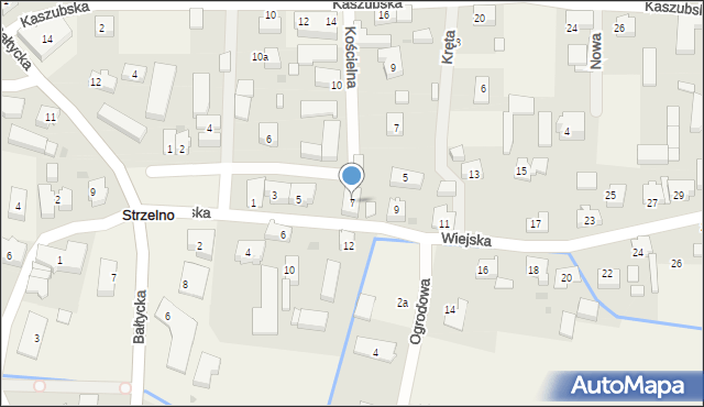 Strzelno, Wiejska, 7, mapa Strzelno