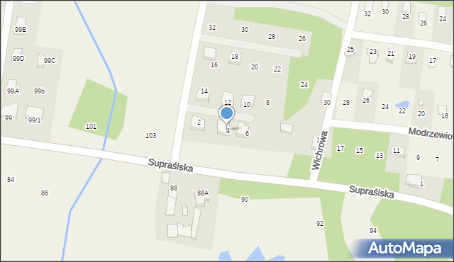 Studzianki, Wichrowa, 4, mapa Studzianki