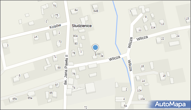 Studzienice, Wilcza, 3, mapa Studzienice