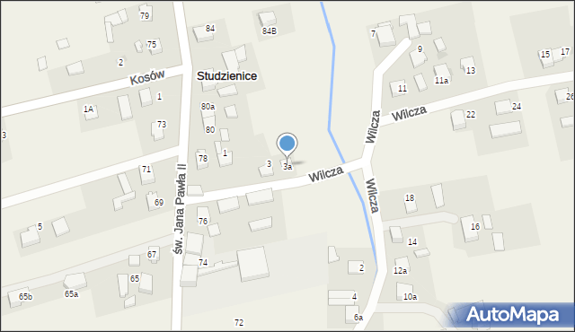 Studzienice, Wilcza, 3a, mapa Studzienice