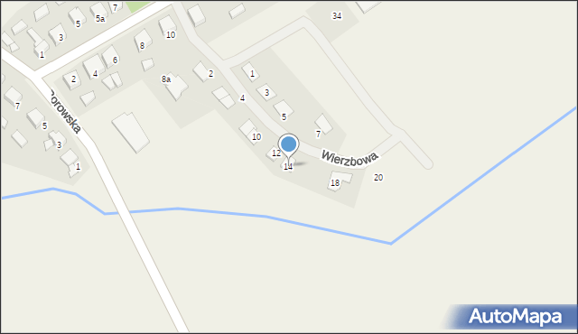 Sulęcinek, Wierzbowa, 14, mapa Sulęcinek