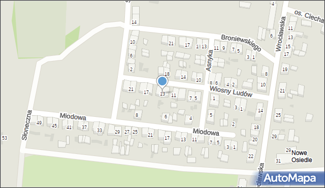 Sulmierzyce, Wiosny Ludów, 13, mapa Sulmierzyce