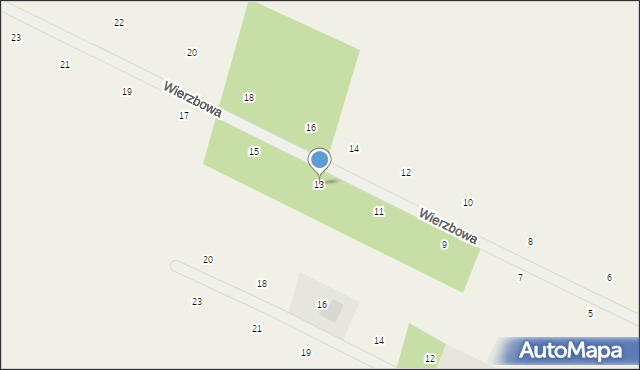 Suszno, Wierzbowa, 13, mapa Suszno