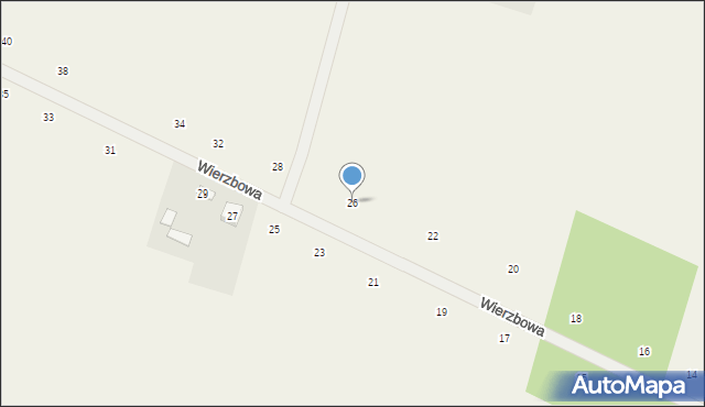 Suszno, Wierzbowa, 26, mapa Suszno