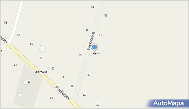 Suszno, Wierzbowa, 55, mapa Suszno