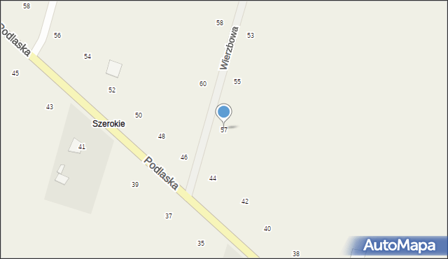 Suszno, Wierzbowa, 57, mapa Suszno