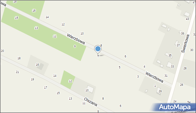 Suszno, Wierzbowa, 7, mapa Suszno