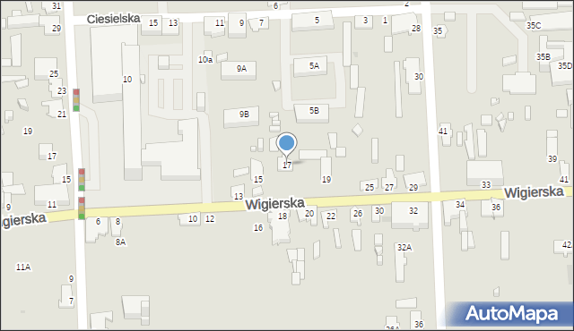 Suwałki, Wigierska, 17, mapa Suwałk