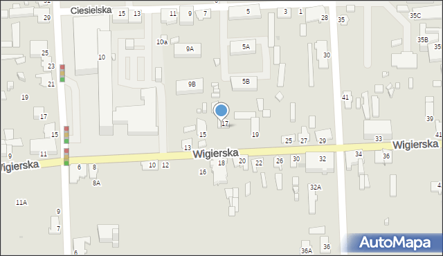 Suwałki, Wigierska, 17A, mapa Suwałk