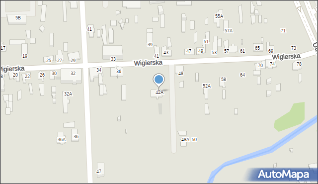Suwałki, Wigierska, 42A, mapa Suwałk