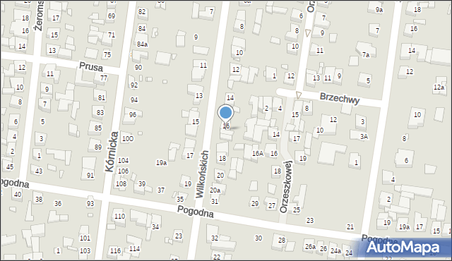 Swarzędz, Wilkońskich Pauliny i Augusta, 16a, mapa Swarzędz