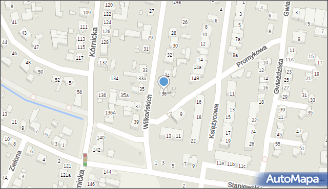 Swarzędz, Wilkońskich Pauliny i Augusta, 36, mapa Swarzędz