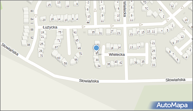 Świdnica, Wielecka, 28, mapa Świdnicy