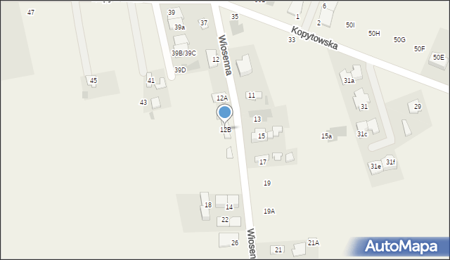 Święcice, Wiosenna, 12B, mapa Święcice