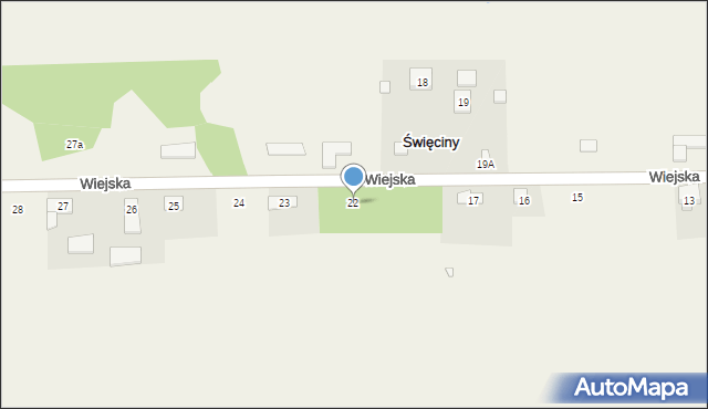 Święciny, Wiejska, 22, mapa Święciny