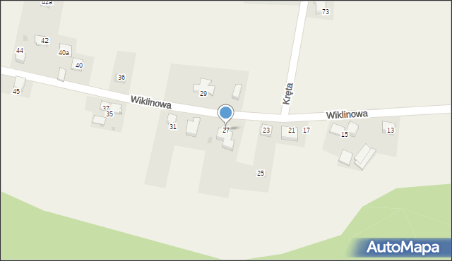 Świerczyniec, Wiklinowa, 27, mapa Świerczyniec