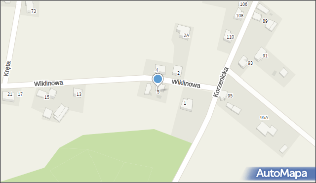 Świerczyniec, Wiklinowa, 5, mapa Świerczyniec