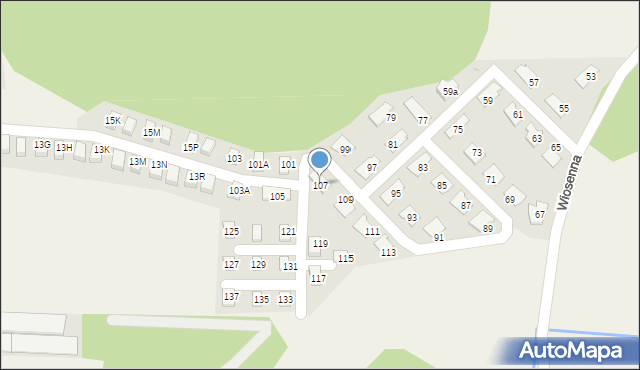 Świerklaniec, Wiosenna, 107, mapa Świerklaniec