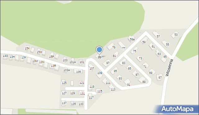 Świerklaniec, Wiosenna, 99, mapa Świerklaniec