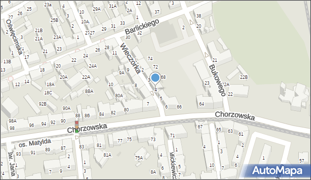 Świętochłowice, Wieczorka Józefa, 4, mapa Świętochłowice