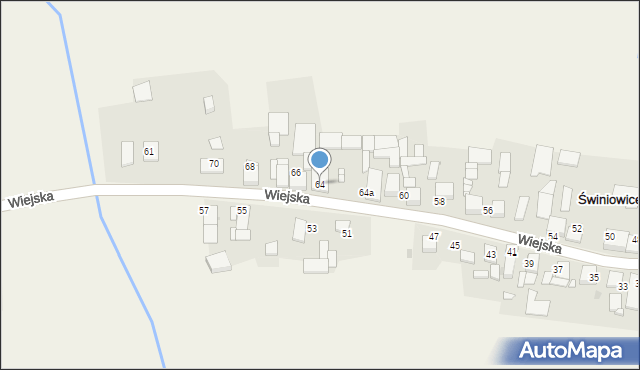 Świniowice, Wiejska, 64, mapa Świniowice