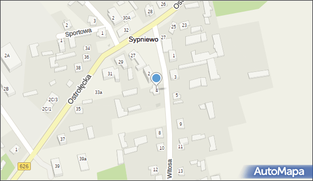 Sypniewo, Witosa Wincentego, 4, mapa Sypniewo