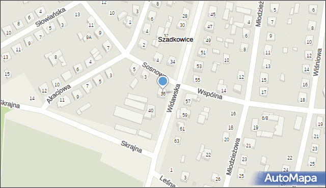 Szadkowice-Ogrodzim, Widawska, 36, mapa Szadkowice-Ogrodzim