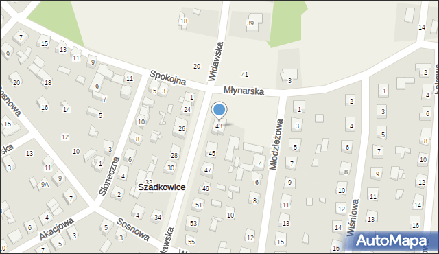 Szadkowice-Ogrodzim, Widawska, 43, mapa Szadkowice-Ogrodzim