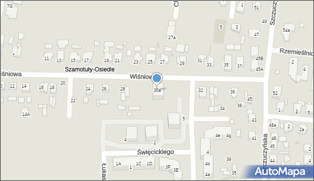 Szamotuły, Wiśniowa, 30a, mapa Szamotuły