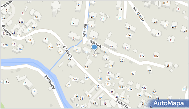 Szczawnica, Wiktora Jana, 4A, mapa Szczawnica