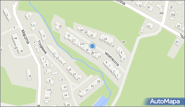 Szczecin, Wiatraczna, 15, mapa Szczecina