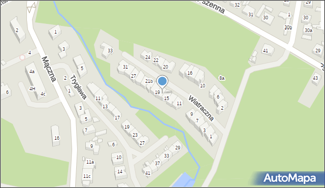 Szczecin, Wiatraczna, 17, mapa Szczecina