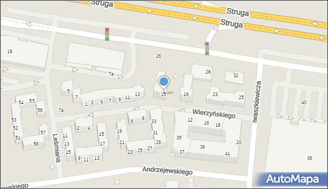 Szczecin, Wierzyńskiego Kazimierza, 15, mapa Szczecina