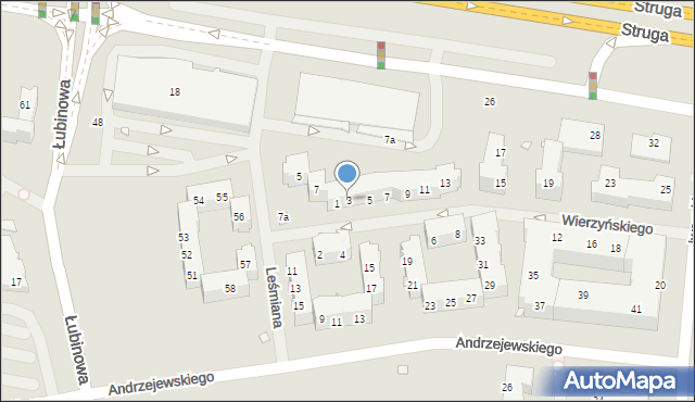 Szczecin, Wierzyńskiego Kazimierza, 3, mapa Szczecina