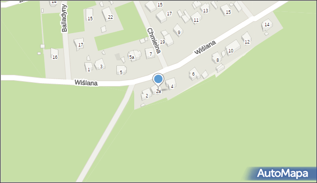 Szczecin, Wiślana, 2a, mapa Szczecina