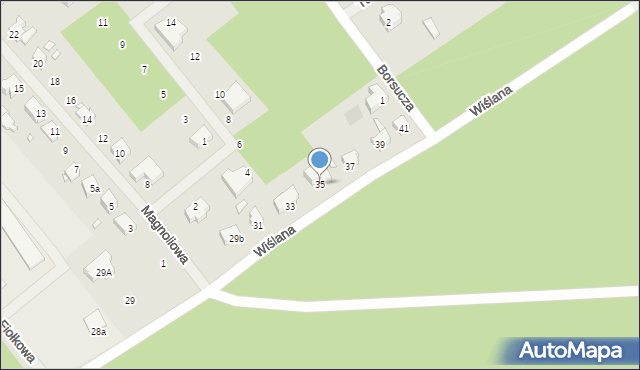 Szczecin, Wiślana, 35, mapa Szczecina