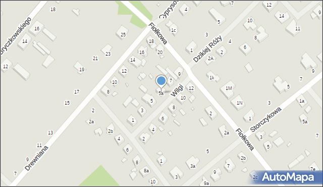 Szczecin, Wilgi, 5a, mapa Szczecina