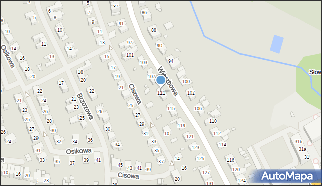 Szczecin, Wierzbowa, 111, mapa Szczecina