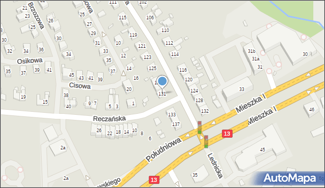 Szczecin, Wierzbowa, 131, mapa Szczecina