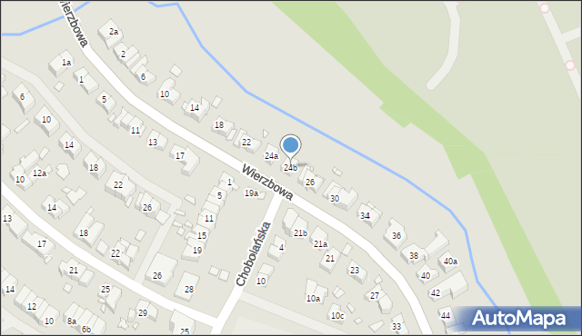 Szczecin, Wierzbowa, 24b, mapa Szczecina