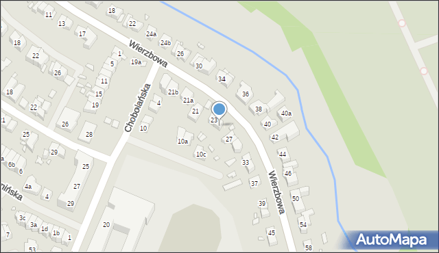 Szczecin, Wierzbowa, 25, mapa Szczecina