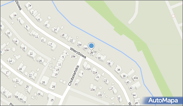 Szczecin, Wierzbowa, 26, mapa Szczecina