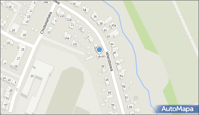 Szczecin, Wierzbowa, 37, mapa Szczecina