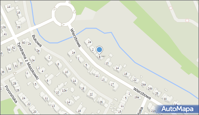 Szczecin, Wierzbowa, 6, mapa Szczecina