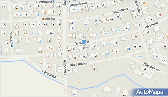 Szczecin, Wileńska, 40, mapa Szczecina