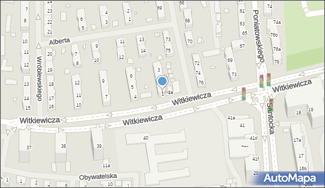 Szczecin, Witkiewicza Stanisława Ignacego, 1, mapa Szczecina