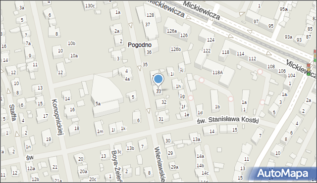 Szczecin, Wieniawskiego Henryka, 33, mapa Szczecina